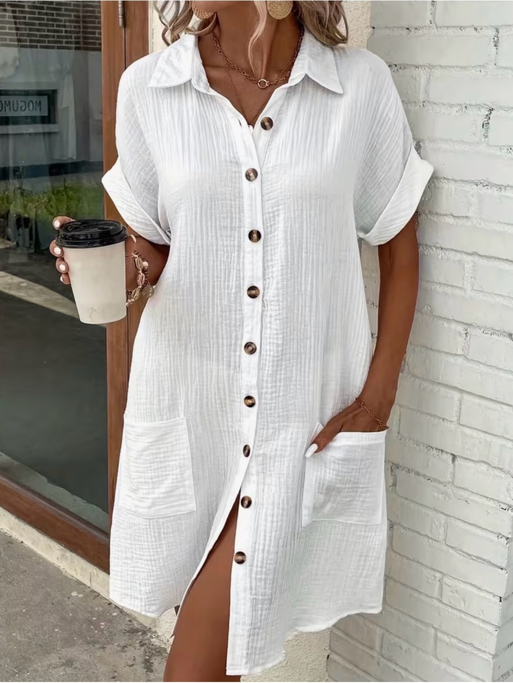 100% Cotton Button Down Dress